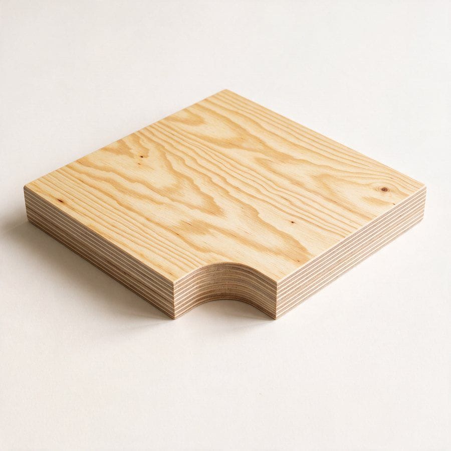 Softwood (pine) plywood sample card