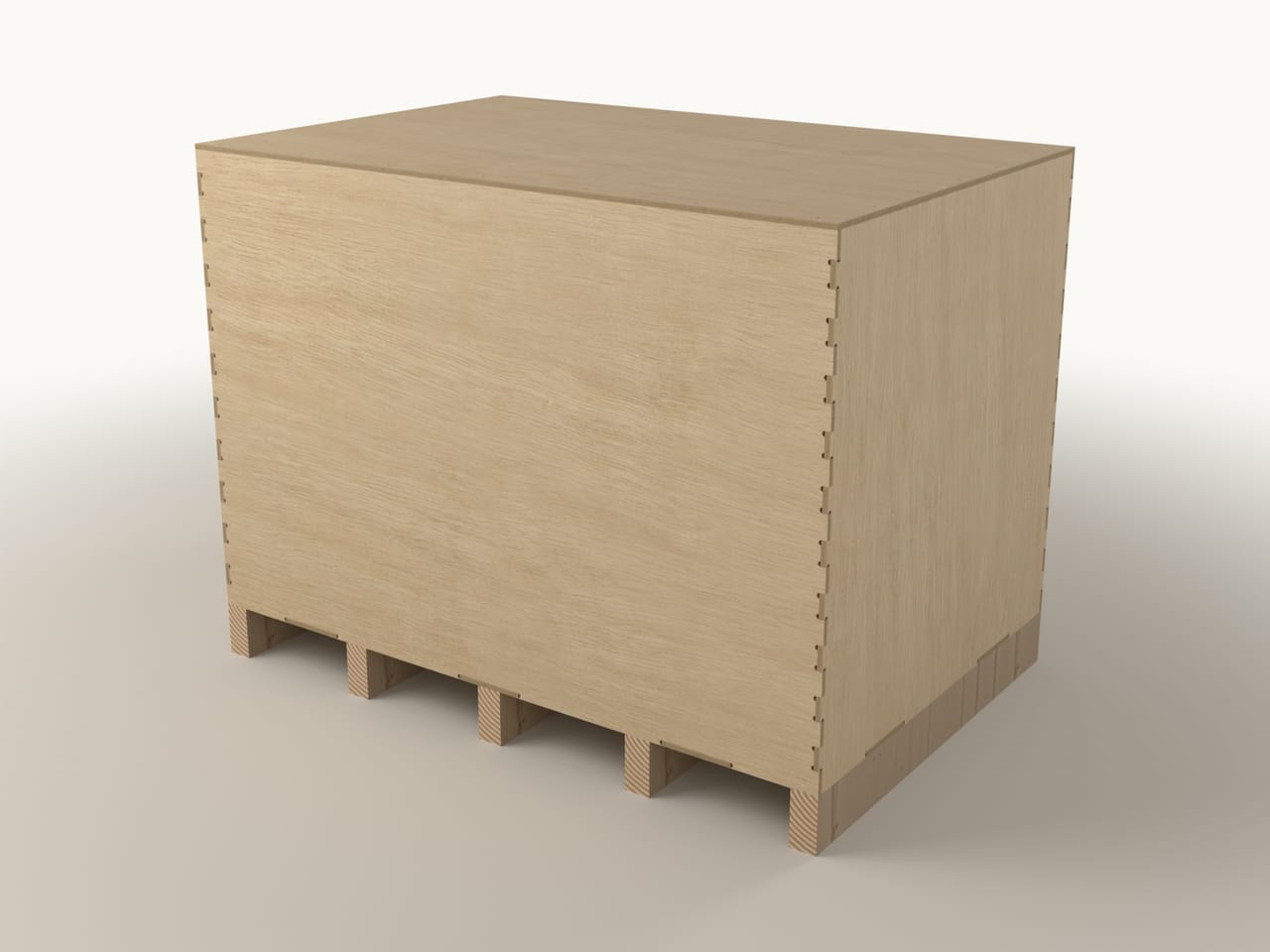 Flat-pack plywood crate CB-1180.780.800, second view (render)