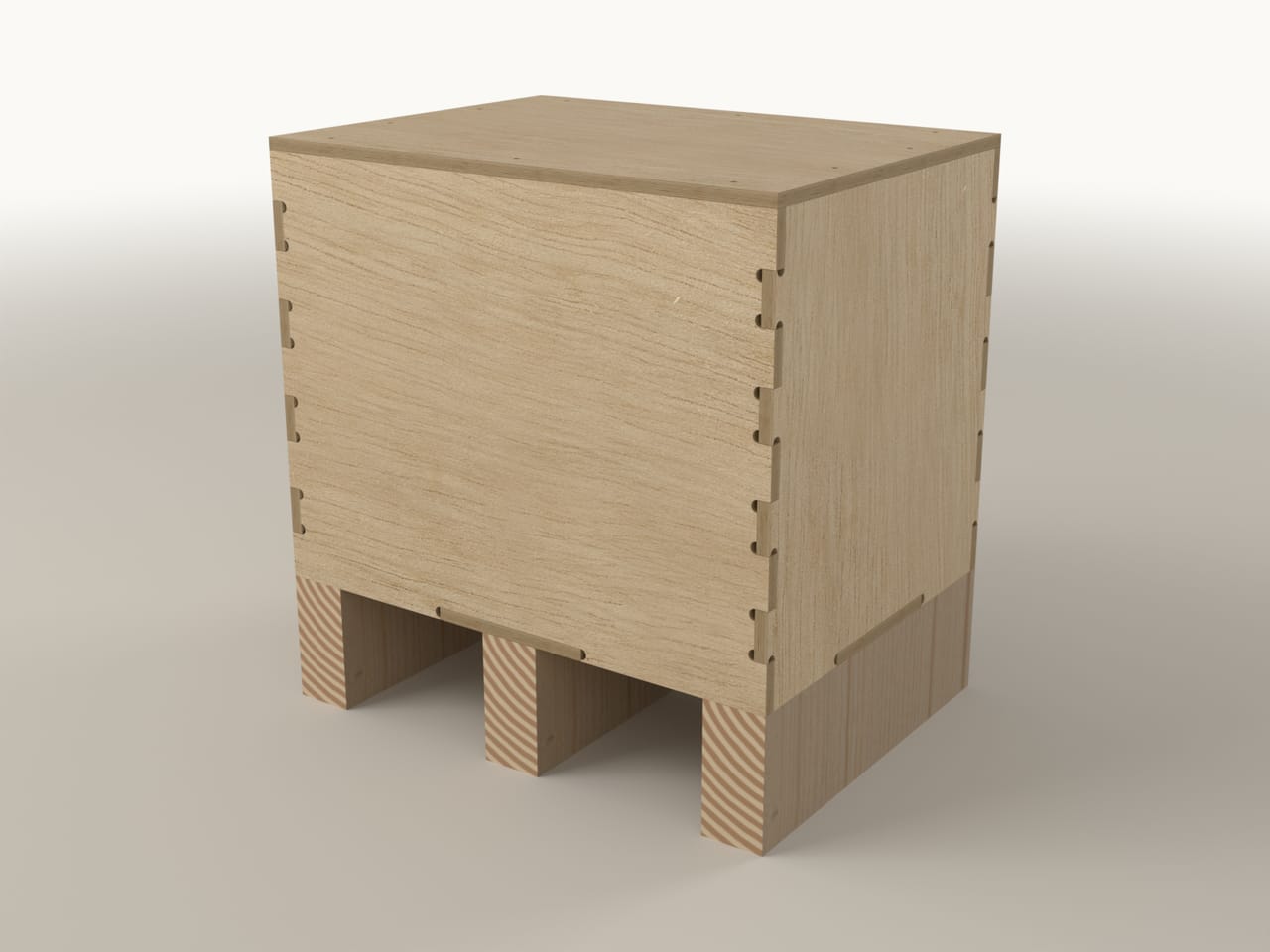 Flat-pack plywood crate CB-380.280.300, second view (render)