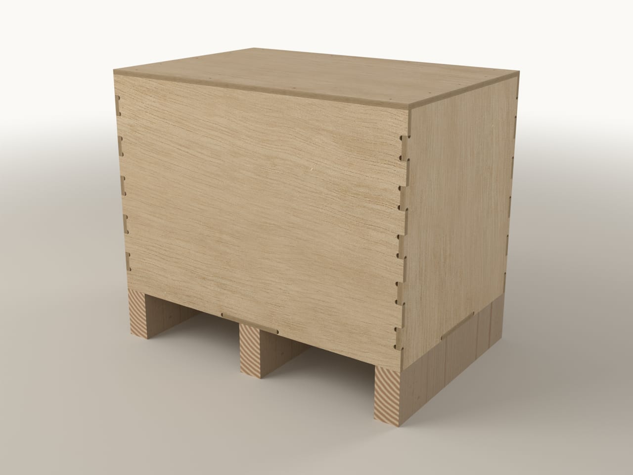 Flat-pack plywood crate CB-580.380.400, second view (render)