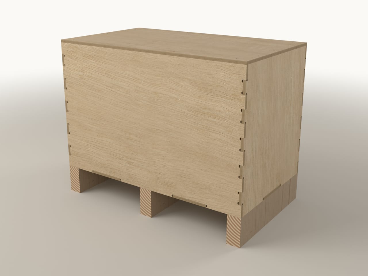 Flat-pack plywood crate CB-670.384.427, second view (render)