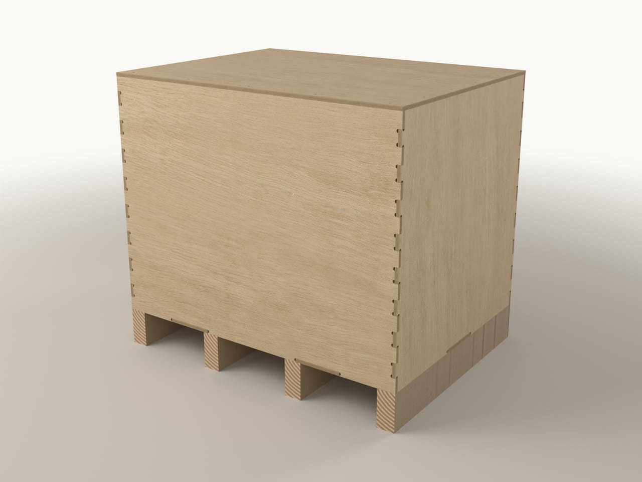 Flat-pack plywood crate CB-780.580.600, second view (render)